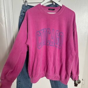 Boohoo Pink Chicago Sweatshirt